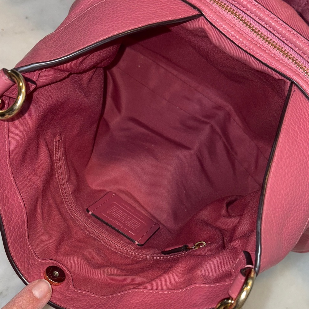 Coach Bag Purse Handbag Leather Large Lexy Pink Pebbled Shoulder Bag Pocketbook - Picture 16 of 17